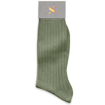 Solespun Sea Island Cotton Socks in Olive