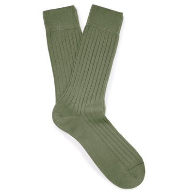 Solespun Sea Island Cotton Socks in Olive