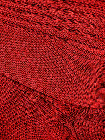 PANTHERELLA Danvers Fil d'Ecosse, Cotton Lisle Socks in Scarlet