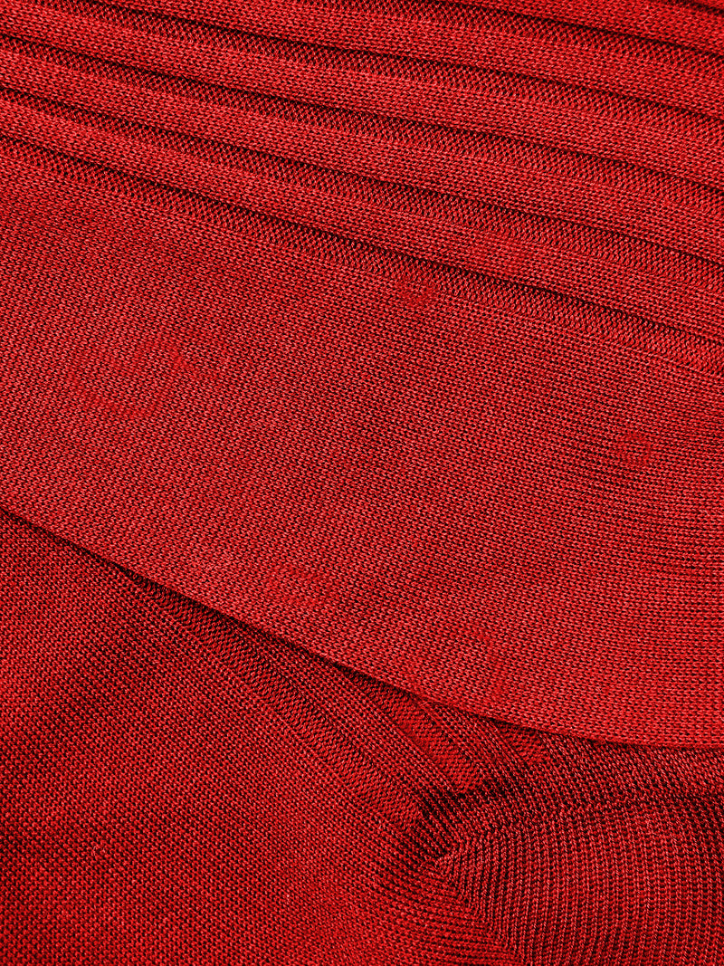 PANTHERELLA Danvers Fil d'Ecosse, Cotton Lisle Socks in Scarlet