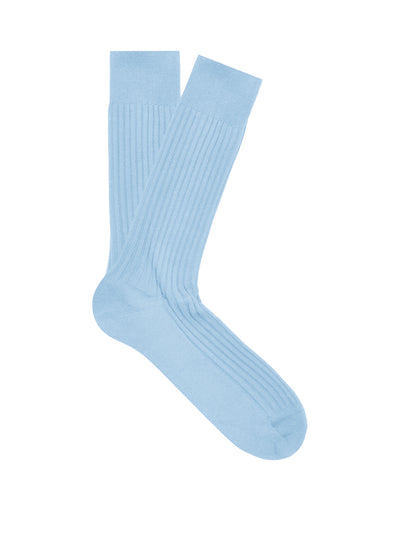 PANTHERELLA Danvers Fil d'Ecosse, Cotton Lisle Socks in Sky Blue