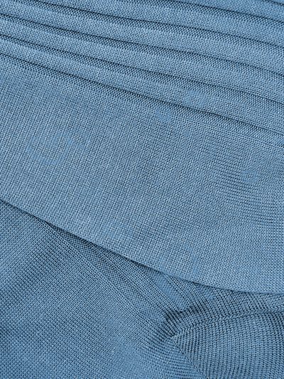 PANTHERELLA Danvers Fil d'Ecosse, Cotton Lisle Socks in Smoke Blue