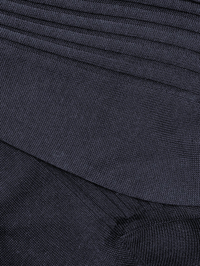 PANTHERELLA Danvers Fil d'Ecosse, Cotton Lisle Socks in Steel Blue