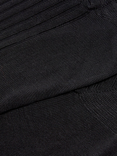PANTHERELLA Asberley - Luxury Silk 9x1 Rib Socks Black