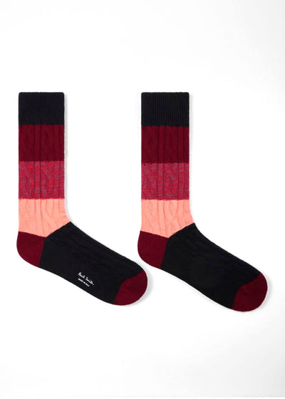 PAUL SMITH Keagan Cable Knit Socks In Black