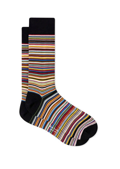 PAUL SMITH Men's Signature Stripe SILK Socks in Black