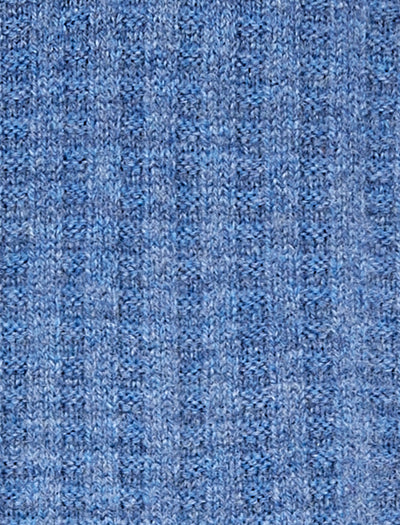 Pantherella Stanton Textured Rib Recycled Cashmere Mens Socks in Denim