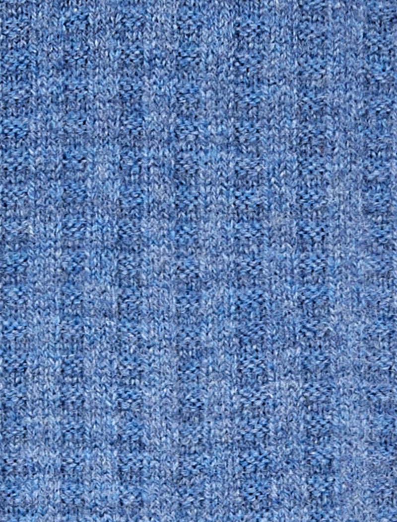 Pantherella Stanton Textured Rib Recycled Cashmere Mens Socks in Denim