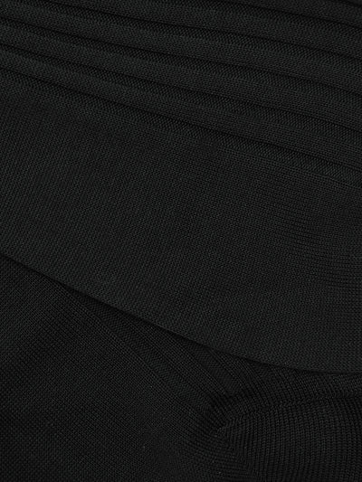 PANTHERELLA (LONG) 'Over the Calf' Danvers Fil d'Ecosse, Cotton Lisle Socks in Black