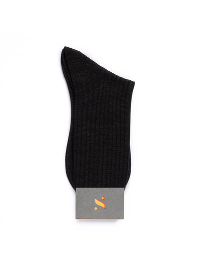 SOLESPUN - Knee High Ladies' 5x3 Rib Sock - Merino Wool in Black