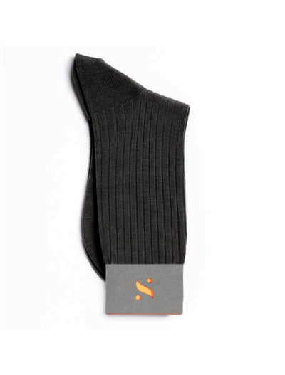 SOLESPUN - Ladies' 5x3 Rib Sock - Merino Wool in Charcoal