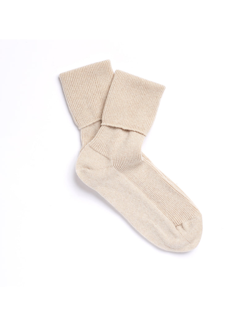 Solespun Black Label Women's Cashmere Socks in Natural
