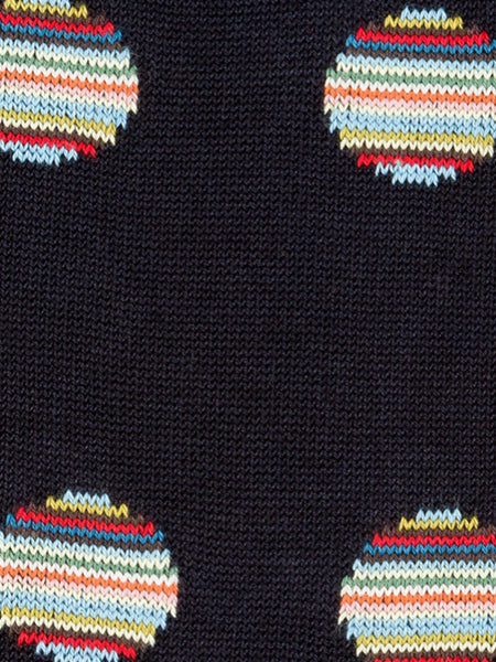 PAUL SMITH Polka Dot Stripe Socks in Navy