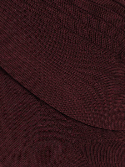 PANTHERELLA Danvers Fil d'Ecosse, Cotton Lisle Socks in Burgundy