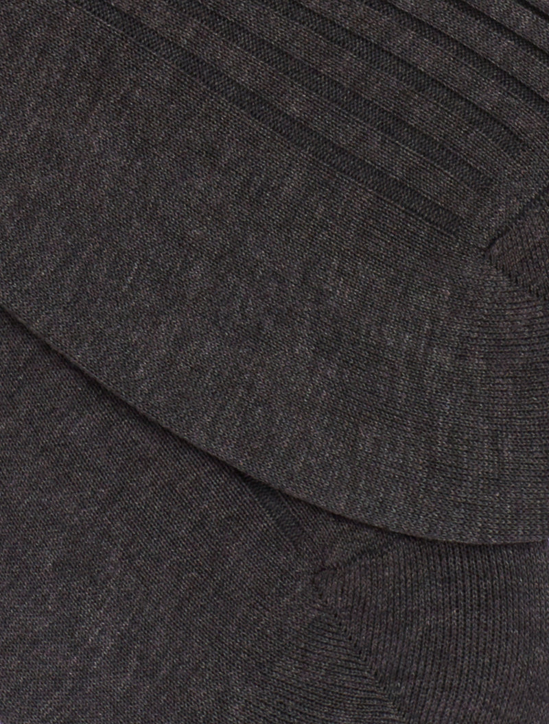 PANTHERELLA Danvers Fil d'Ecosse, Cotton Lisle Socks in Dark Grey
