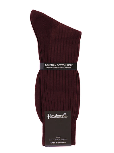 PANTHERELLA Danvers Fil d'Ecosse, Cotton Lisle Socks in Burgundy