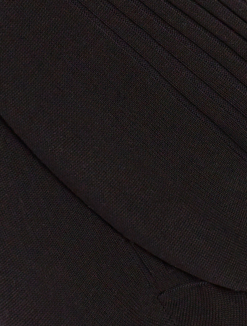 PANTHERELLA (LONG) 'Over the Calf' Danvers Fil d'Ecosse, Cotton Lisle Socks in Black