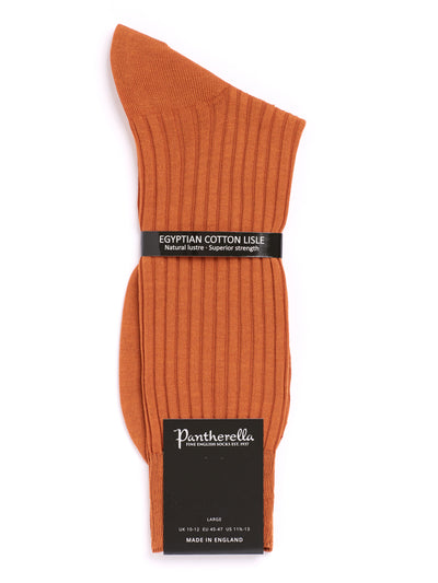 PANTHERELLA Danvers Fil d'Ecosse, Cotton Lisle Socks in Cumin