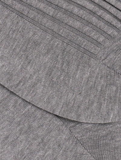 PANTHERELLA Danvers Fil d'Ecosse, Cotton Lisle Socks in Mid Grey