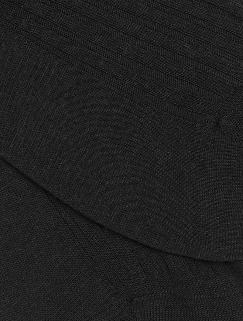 PANTHERELLA Laburnum Ribbed Merino Wool-Blend Socks in Black