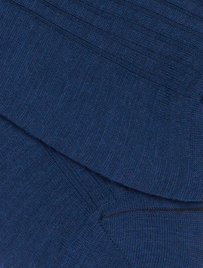 PANTHERELLA Laburnum Ribbed Merino Wool-Blend Socks in Dark Blue