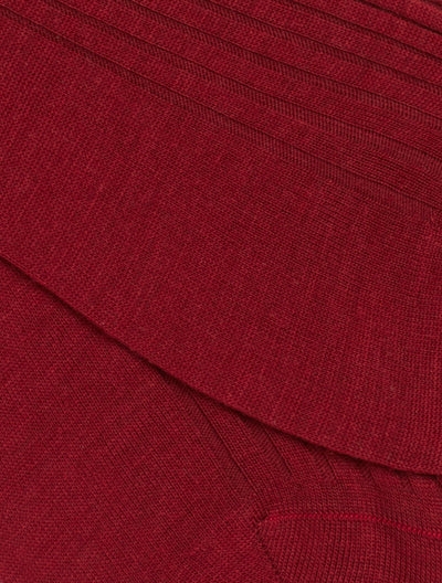 PANTHERELLA Laburnum Ribbed Merino Wool-Blend Socks in Wine