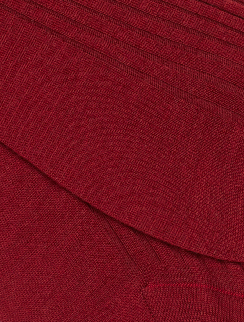 PANTHERELLA Laburnum Ribbed Merino Wool-Blend Socks in Wine