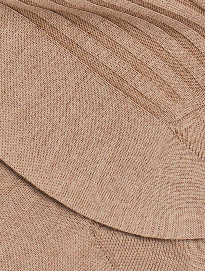 PANTHERELLA Hemingway Ribbed Escorial Wool-Blend Socks in Camel