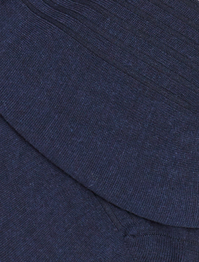 PANTHERELLA Hemingway Ribbed Escorial Wool-Blend Socks in Navy