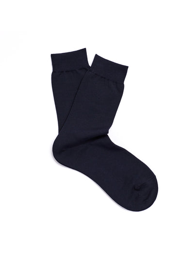 Pantherella, Poppy - Ladies' Flat Knit Ankle Sock - Egyptian Cotton Navy