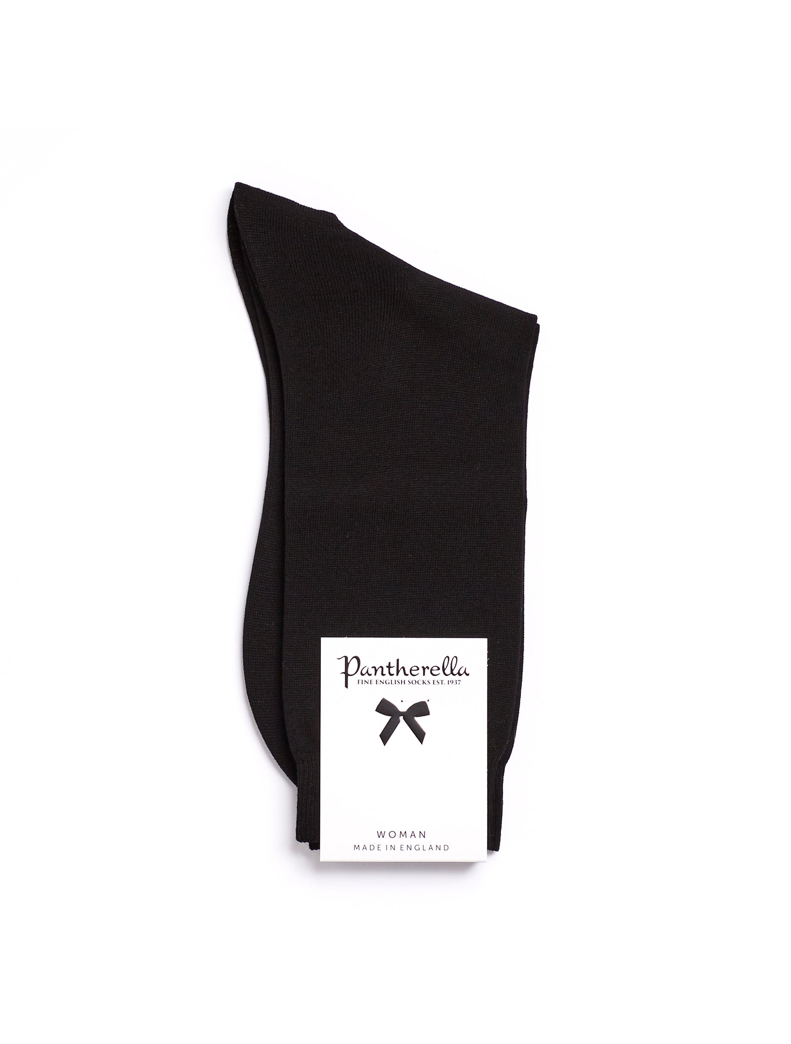 Pantherella, Poppy - Ladies' Flat Knit Ankle Sock - Egyptian Cotton Black