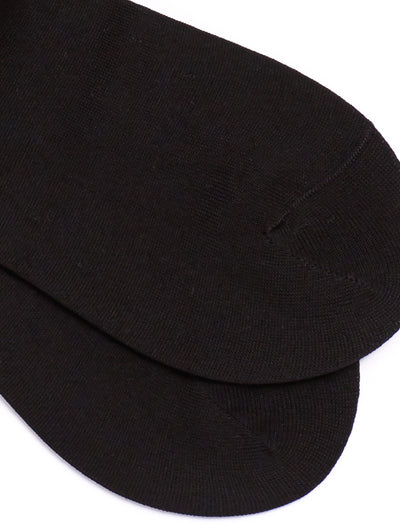 Pantherella, Poppy - Ladies' Flat Knit Ankle Sock - Egyptian Cotton Black