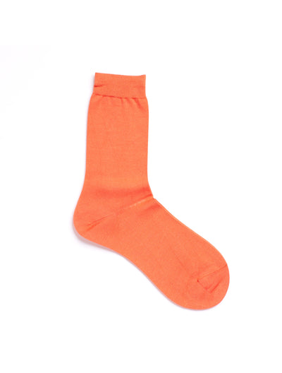 Pantherella, Poppy - Ladies' Flat Knit Ankle Sock - Egyptian Cotton Coral