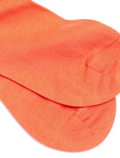 Pantherella, Poppy - Ladies' Flat Knit Ankle Sock - Egyptian Cotton Coral