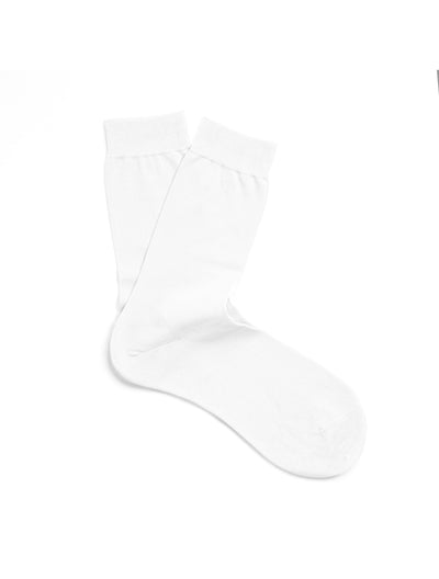 Pantherella, Poppy - Ladies' Flat Knit Ankle Sock - Egyptian Cotton White