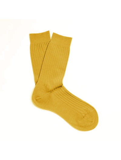 SOLESPUN - Ladies' 5x3 Rib Sock - Merino Wool in Yellow