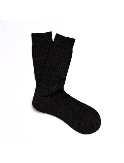 SOLESPUN - Ladies' 5x3 Rib Sock - Merino Wool in Black