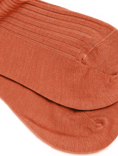 SOLESPUN - Ladies' 5x3 Rib Sock - Merino Wool in Burnt Orange