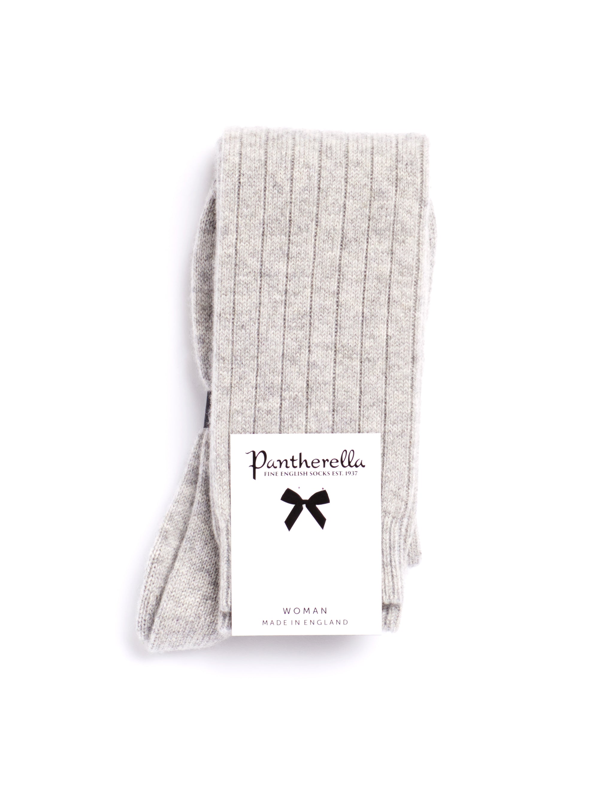 Pantherella, Tabitha Knee-High  Cashmere Women's Socks in Light Grey