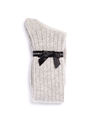 Pantherella, Tabitha Knee-High  Cashmere Women's Socks in Light Grey