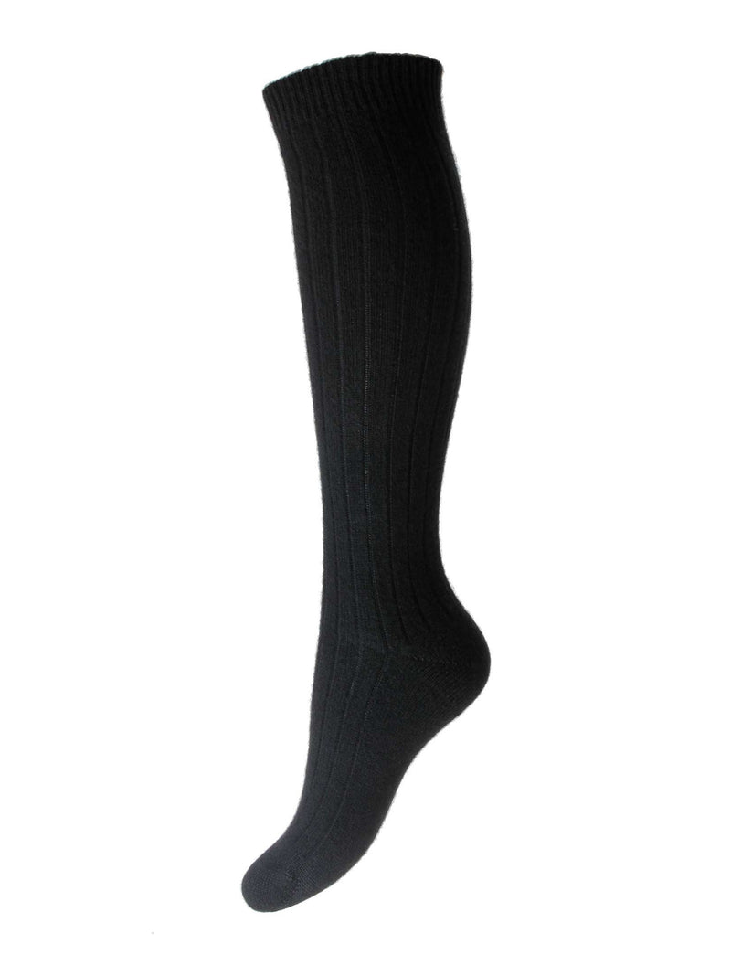 Pantherella, Tabitha Knee-High Cashmere Women's Socks in Black