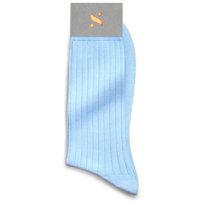 Solespun Sea Island Cotton Socks in Sky Blue