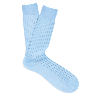 Solespun Sea Island Cotton Socks in Sky Blue