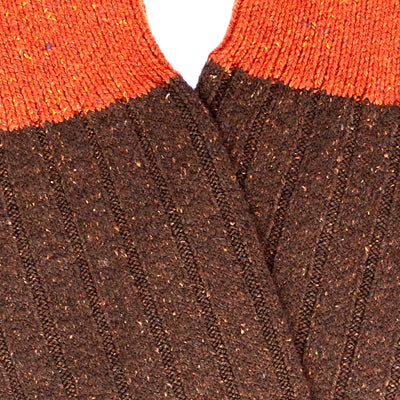 Scott Nichol Thornham Merino Wool/Silk Men's Sock in Dark Brown Fleck