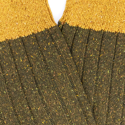 Scott Nichol Thornham Merino Wool/Silk Men's Sock in Dark Khaki Fleck