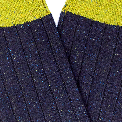 Scott Nichol Thornham Merino Wool/Silk Men's Sock in Navy Fleck