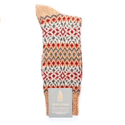 Scott Nichol Fellcroft Fairilse Wool Men's Sock in Coffee Fleck