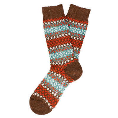 Scott Nichol Fellcroft Fairilse Wool Men's Sock in Dark Brown Fleck