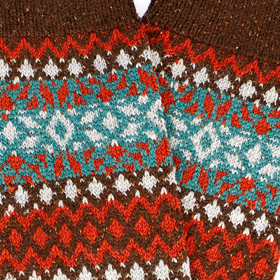 Scott Nichol Fellcroft Fairilse Wool Men's Sock in Dark Brown Fleck