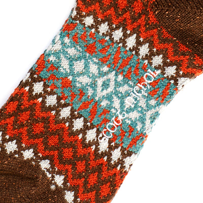 Scott Nichol Fellcroft Fairilse Wool Men's Sock in Dark Brown Fleck